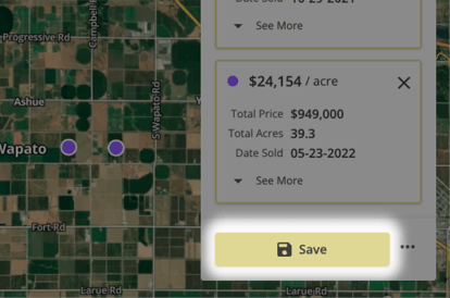 Screenshot of how to save your subject property