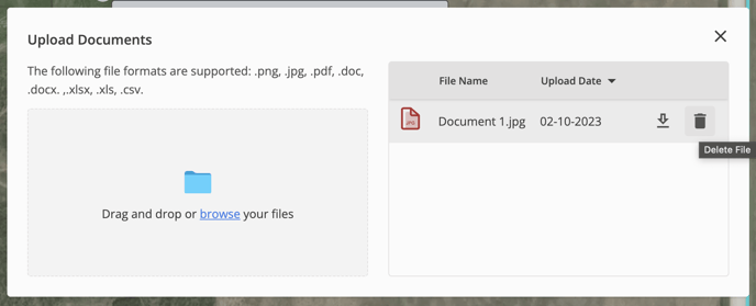 Delete file attachment in this window.