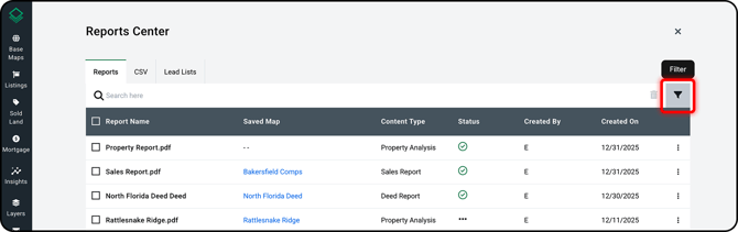 Reports Center Filter-1