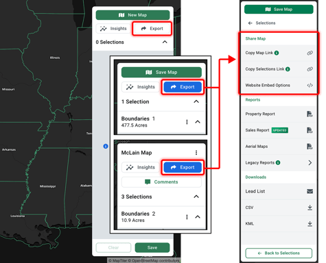 Reports Export Links