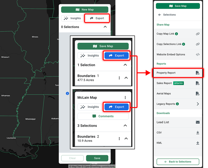 Reports Export Property