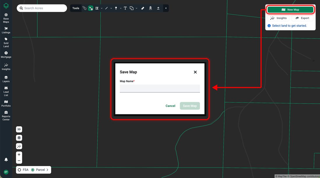 New Save File Map Create a Saved Map