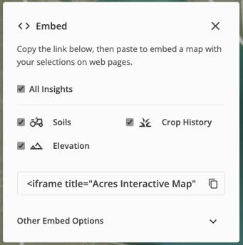 Choose which insights to use in your embedded map