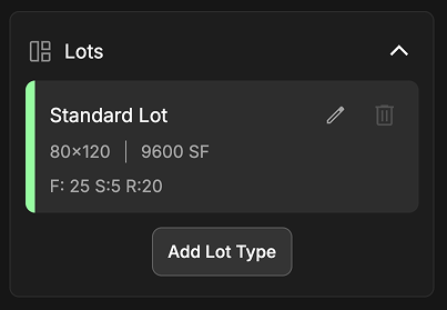 Site Planner - Lots
